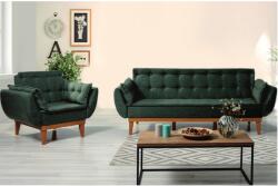 Sofahouse Ágyazható kanapé fotellel Talasius zöld