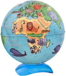 Glob pamantesc decorativ, cu ascutitoare Mini Globe Animals 43104