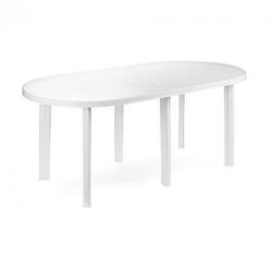 ProGarden Tavolo műanyag kerti ovális asztal fehér O46