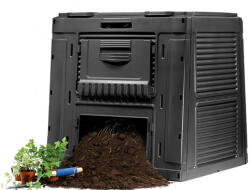 Keter E-Composter 470L műanyag kerti komposztáló, aljzattal fekete