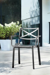 Keter Metalix műanyag kartámaszos kerti szék öntöttvas fekete