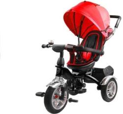 LeanToys Tricicleta cu pedale pentru copii, cu scaun rotativ si copertina rosie, LeanToys, 7671 - produsecopii