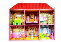 LeanToys Jucarie casuta de papusi, pentru fetite, vila cu etaj si mobilier, LeanToys, 479 - produsecopii