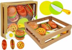 LeanToys Set pentru preparare si servire, fast-food de jucarie, pentru copii, LeanToys, 4453 Bucatarie copii