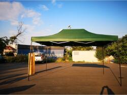Flippy Cort Pavilion 3x4.5m Verde Pliabil Cadru Metal pentru Curte, Gradina, Evenimente (03147)