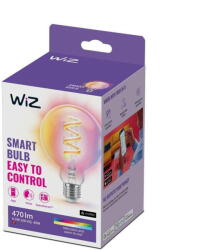 WIZ Bec LED RGB inteligent Connected Filament Clear G95, Wi-Fi, E27, 6.3W (40W), 470 lm, lumina alba si color (2200-6500K), compatibil Google Assistant/Alexa/Siri (000008720169072190)