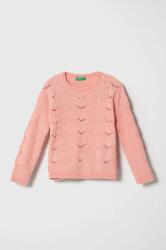 Benetton gyerek pulóver rózsaszín, könnyű - rózsaszín 110 - answear - 8 290 Ft