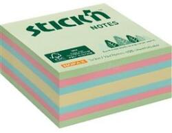 STICK N Stick`N 76x76mm 400 lap az erdő színei pasztell mix öntapadó kockatömb (STICK_N_21891) (STICK_N_21891)