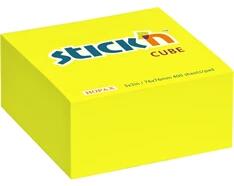 STICK N Stick`N 76x76 mm 400 lap neon sárga öntapadó kockatömb (21010)