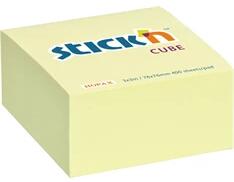 STICK N Stick`N 76x76 mm 400 lap pasztell sárga öntapadó kockatömb (21072) - bestbyte