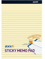 STICK N Stick`N 254x178 mm 50 lap/tömb vonalazott pasztell sárga öntapadó jegyzetfüzet (21851)