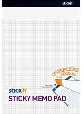 STICK N Stick`N 254x178 mm 50 lap/tömb négyzetrácsos fehér öntapadó jegyzetfüzet (21853)