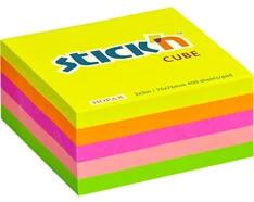 STICK N Stick`N 76x76 mm 400 lap neon szivárvány öntapadó kockatömb (21012)