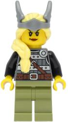 LEGO® vik039 - LEGO Minifigura - női viking harcos, hosszú sárga haj szárnyas fejdísszel (vik039)