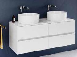 TBOSS Breezy 120 fürdőszobabútor alsó szekrény mosdóval magasfényű fehér