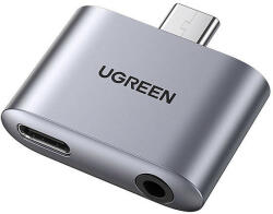 UGREEN CM231 USB-C USB-C + 3, 5 mm-es csatlakozó adapter (szürke) (70311) - mi-one