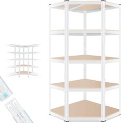 Sarok salgó polc, 5 szintes 180x70x40-40cm, fehér