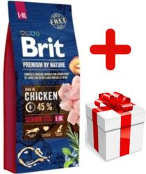 Brit Premium By Nature Senior L+XL csirkével 15kg + MEGLEPETÉS A KUTYÁDNAK