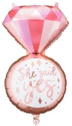 PartyDeco Балон от фолио She said yes, 41 x 72 см
