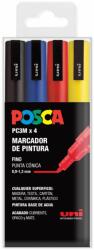 uni Posca PC-3M dekormarker készlet, 4 alap szín (TUPC3M4AL) - tintasziget