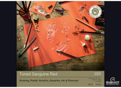 Royal Talens Rembrandt Toned rajz- és festőtömb, 180 g, 50 lap, A4 - sanguine red