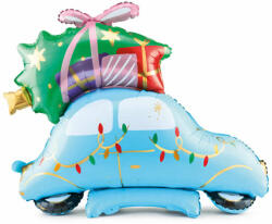 PartyDeco S. r. o Álló fólia lufi karácsonyi autó, 102x100 cm