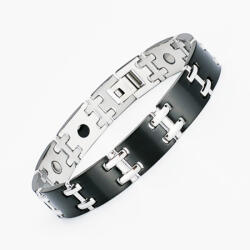 BeSpecial Bratara inox eleganta in 2 tonuri cu magneti, turmalina, germaniu si anioni (BLA003)