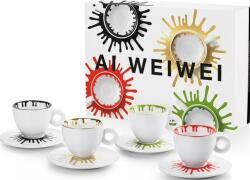 illy Cești de cappuccino din porțelan Illy Art Collection Ai Weiwei cu farfurioare 4 x 160 ml