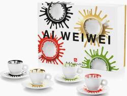 illy Cești espresso din porțelan Illy Ai Weiwei cu farfurioare 4 x 60 ml