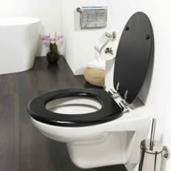 Tiger Blackwash fekete MDF finoman záródó WC-ülőke (418328)