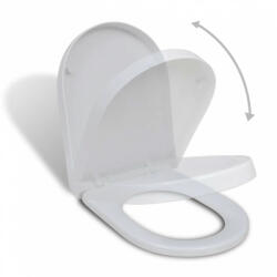 vidaXL fehér négyzetes WC-ülőke lassan csukódó fedéllel (141763)