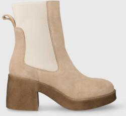 Charles Footwear magasszárú cipő velúrból Bea bézs, női, magassarkú, Bea. Boots. Sabbia - bézs Női 37