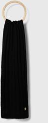 Tommy Hilfiger sál gyapjú keverékből fekete, sima - fekete Univerzális méret