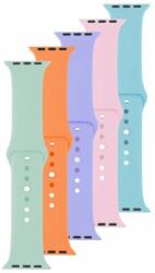 FIXED Silicone Strap Apple Watch 38/40/41mm - kék/zöld/rózsaszín/lila/narancssárga (FIXSST-436-5SET2)