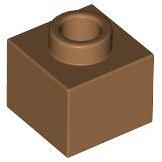 LEGO® 86996c150 - LEGO közepes nugát kocka 1 x 1 x 2/3 méretű nyitott bütyökkel (86996c150)