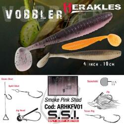Herakles Shad HERAKLES Vobbler 4", 10cm Smoke Pink Shad, 7buc/plic (ARHKFV01)