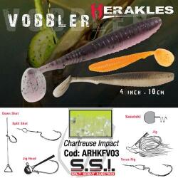 Herakles Shad HERAKLES Vobbler 4", 10cm Chartreuse Impact, 7buc/plic (ARHKFV03)