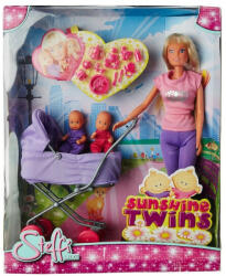 Simba Toys - Sunshine ikrek lila babakocsival játékszett (105738060_1)