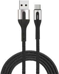Thunder Germany MCS-C30B Textilborítású, extra-ellenálló USB-C Gyorstöltő (1m) - FEKETE - mkaudio