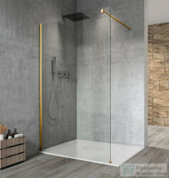 SAPHO GELCO VARIO GOLD MATT Fix zuhanyfal, fali profillal, merőleges merevítő nélkül, transzparent üveg, 800mm (GX1280-01) (GX1280-01)