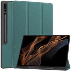  LEATHER Flip din PIELE pentru Samsung Galaxy Tab S9 Ultra / Tab S10 Ultra verde