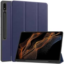  LEATHER Flip din PIELE pentru Samsung Galaxy Tab S9 Ultra / Tab S10 Ultra albastru închis