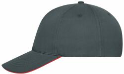 Daiber Șapcă clasică 5 panele bumbac organic MB6238 - Grafit / roșie (MB6238-1792582)