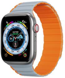 DUX DUCIS pótszíj (egyedi méret, szilikon, 3D minta, mágneses zár) SZÜRKE / NARANCSSÁRGA Apple Watch Series 8 41mm, Apple Watch Series 6 40mm, Apple Watch Series 1 38mm, Apple Watch Series 7 41 (GP-142276)
