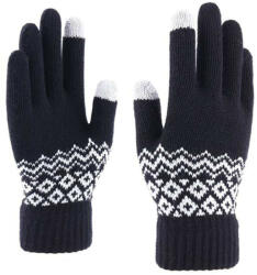  Manusi Iarna TouchScreen Knitting Gloves, Negru