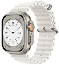 Matrix Curea Ceas Smartwatch Pentru Apple Watch 1/2/3/4/5/6/7/8/SE/SE 2 (38/40/41mm), Matrix, Alb (MWYUV)