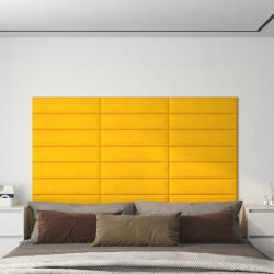 vidaXL 12 db sárga bársony fali panel 60 x 15 cm 1, 08 m2 (343841)