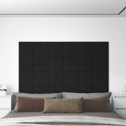 vidaXL 12 db fekete szövet fali panel 30 x 15 cm 0, 54 m2 (344017)