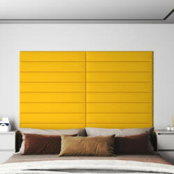 vidaXL 12 db sárga bársony fali panel 90x15 cm 1, 62 m2 (343897)