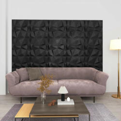 vidaXL 48 darab gyémánt fekete 3D fali panel 50 x 50 cm 12 m2 (150916)